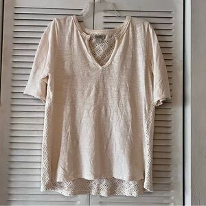 Lucky Brand Live in Love Crochet Top